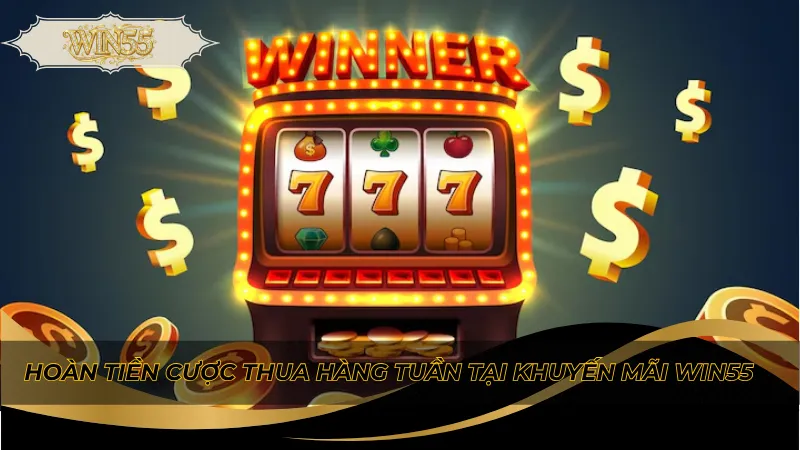 Hoàn tiền cược thua hàng tuần tại khuyến mãi Win55